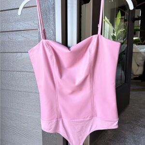 Express Pink Spaghetti Strap Bodysuit